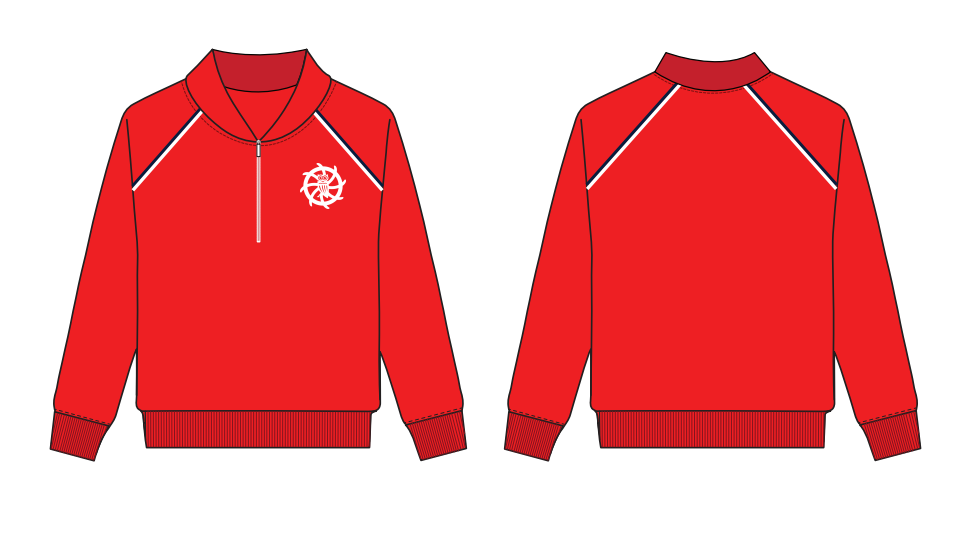 EYFS RED ZIP SWEATSHIRT (SIZE 2-6)
