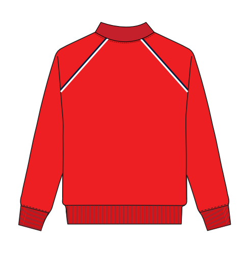 KS1/KS2 RED ZIP SWEATSHIRT (SIZE 4-14)