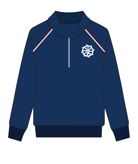 NAVY BLUE ZIP SWEATSHIRT GIRLS (SIZE XXS-XL)
