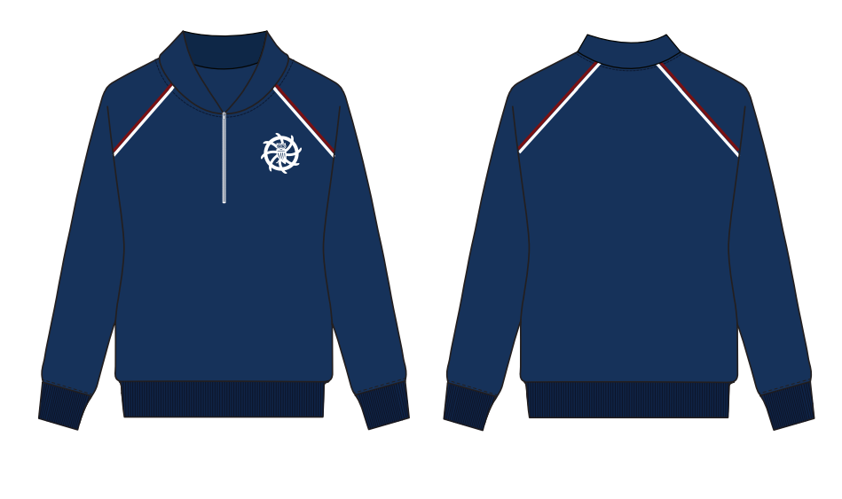 NAVY BLUE ZIP SWEATSHIRT GIRLS (SIZE XXS-XL)