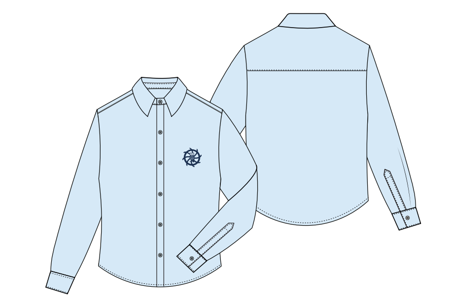 KS3 LIGHT BLUE DRESS SHIRT (SIZE XS-XL GIRLS)