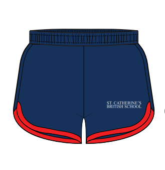 GIRLS NAVY P-E SHORTS (SIZE 4-14)
