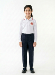 LOWER SCHOOL WHITE POLO LONG SLEEVE - GIRLS