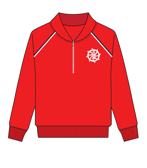 EYFS RED ZIP SWEATSHIRT (SIZE 2-6)
