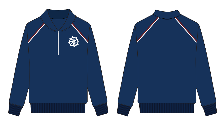 NAVY BLUE ZIP SWEATSHIRT UNISEX FIT (SIZE XXS-XL)