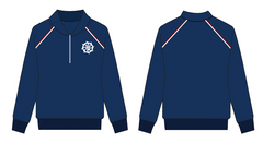 UPPER SCHOOL NAVY BLUE 1/4 ZIP JUMPER - GIRLS