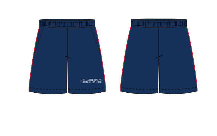 BOYS NAVY P-E SHORTS (SIZE 4-14)