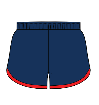 GIRLS NAVY P-E SHORTS (SIZE 4-14)