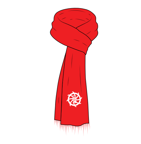 STAFF SCARF RED FLEECE